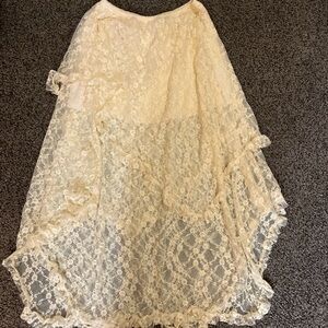 Cream Lace Mermaid Skirt